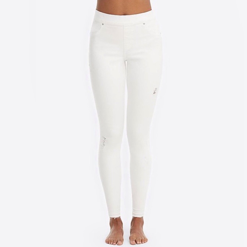 SPANX Distressed white skinny jean - size small
